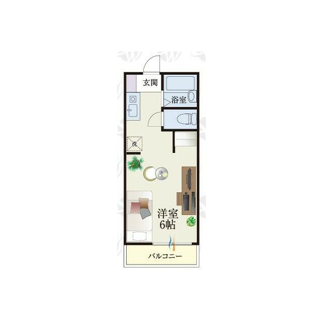 弥生町マンション 109号室 間取り