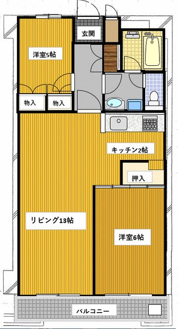湘南台ダイヤモンドマンション 1005号室 間取り