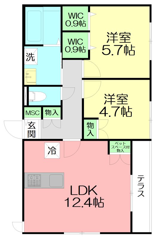 ウエスト鵠沼海岸 102号室 間取り