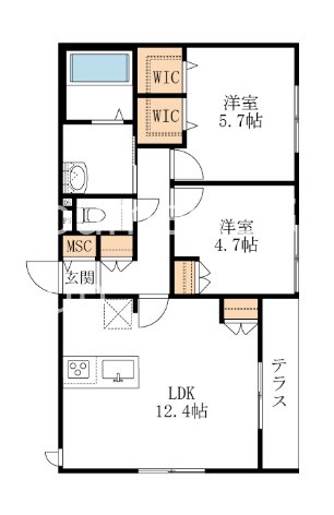 ウエスト鵠沼海岸 102号室 間取り