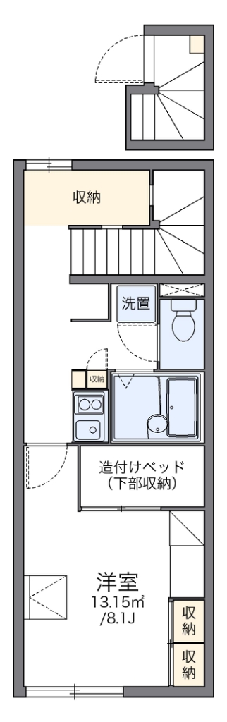 レオパレスすばるⅢ 201号室 間取り