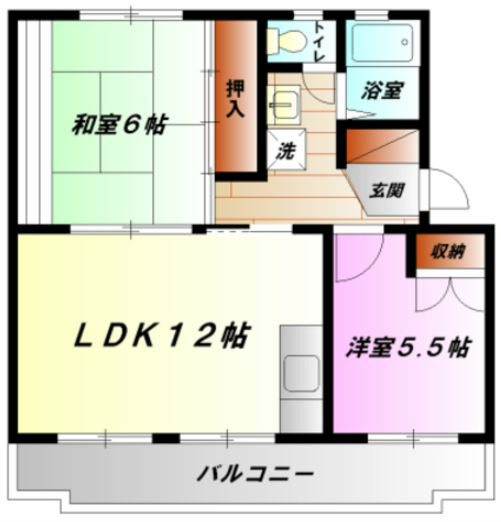 リバーサイドハイツ 105号室 間取り