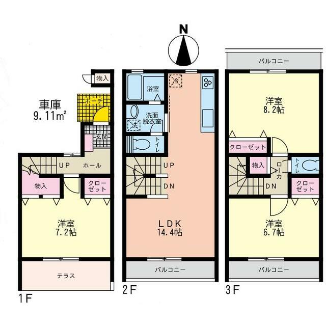 テラスフジケン D号室 間取り