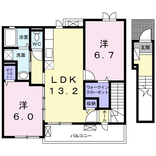 オリーブハウス 202号室 間取り