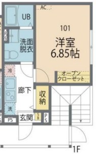 カインドネス本厚木ガーデンⅢ 101号室 間取り