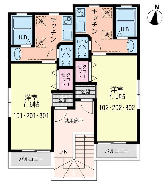 Star Ship共恵 301号室 間取り