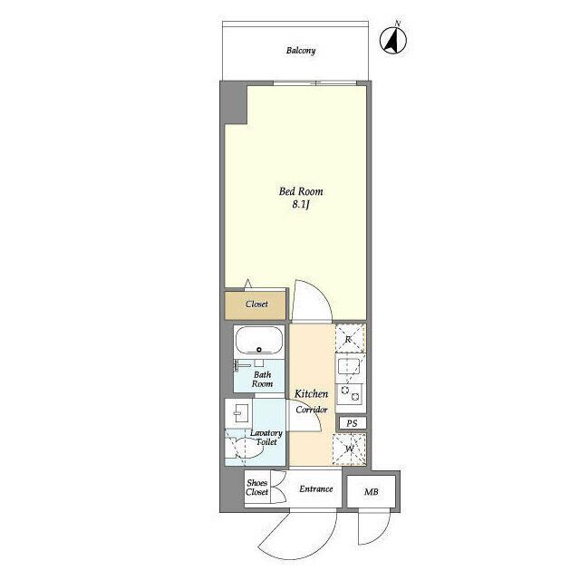 ＬＩＭＥ　ＲＥＳＩＤＥＮＣＥ　ＨＩＲＡＴＳＵＫＡ　ＷＥＳＴ 510号室 間取り