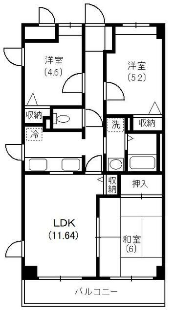 ヴァン・クレール 305号室 間取り
