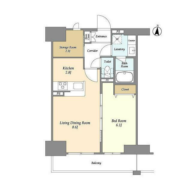 ＬＩＢＲ　ＧＲＡＮＴ　藤沢 1001号室 間取り