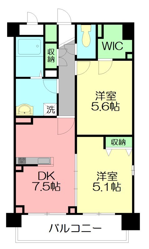 プランドール大船  107号室 間取り