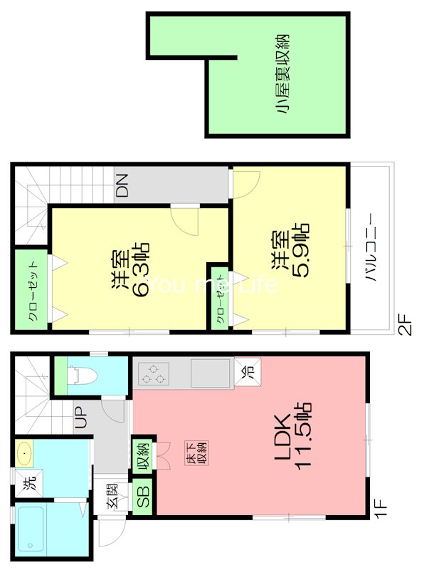 テラスハウスひかり B号室 間取り