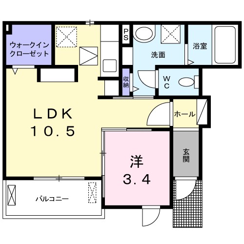 マメリアン 102号室 間取り