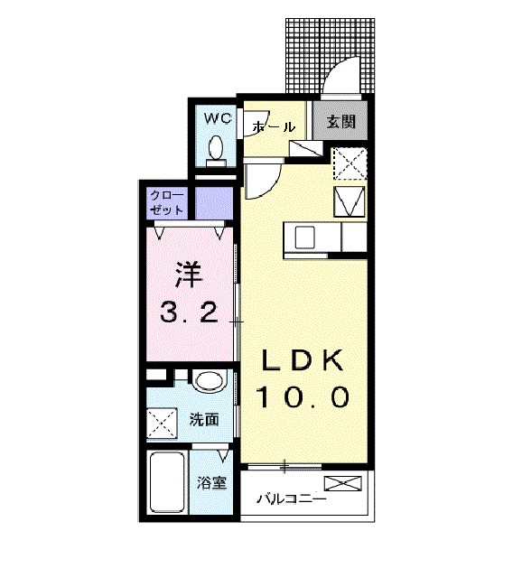 ヴェルテス弐番館 103号室 間取り