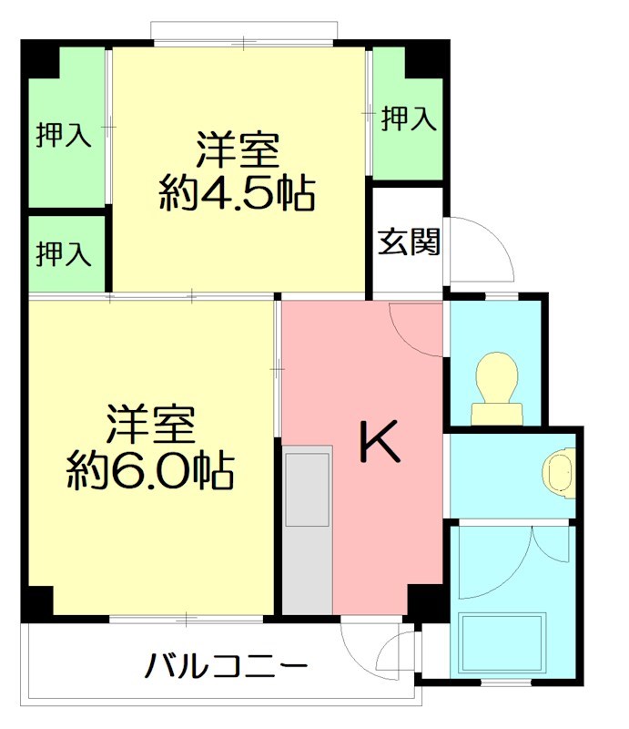 ビレッジハウス三田4号棟 103号室 間取り