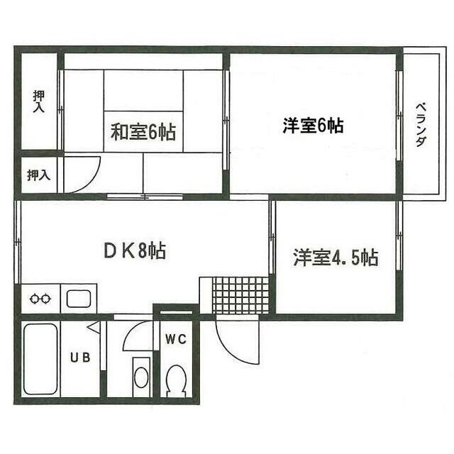 シャンポール 202号室 間取り