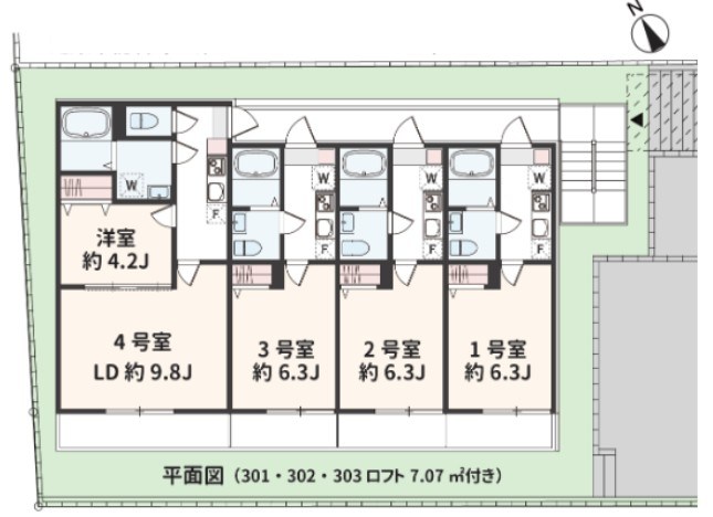 アザーレ・クオン伊勢原 102号室 間取り
