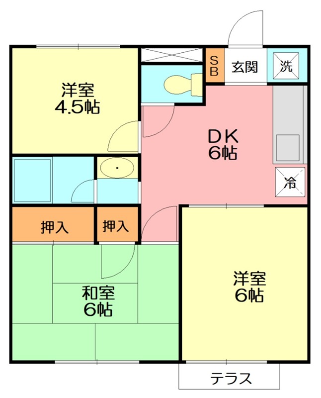 ディアコート開成ⅡB 102号室 間取り