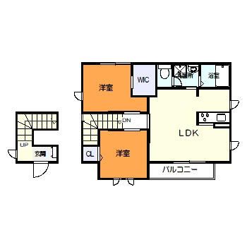 スプリングハーモニー 201号室 間取り