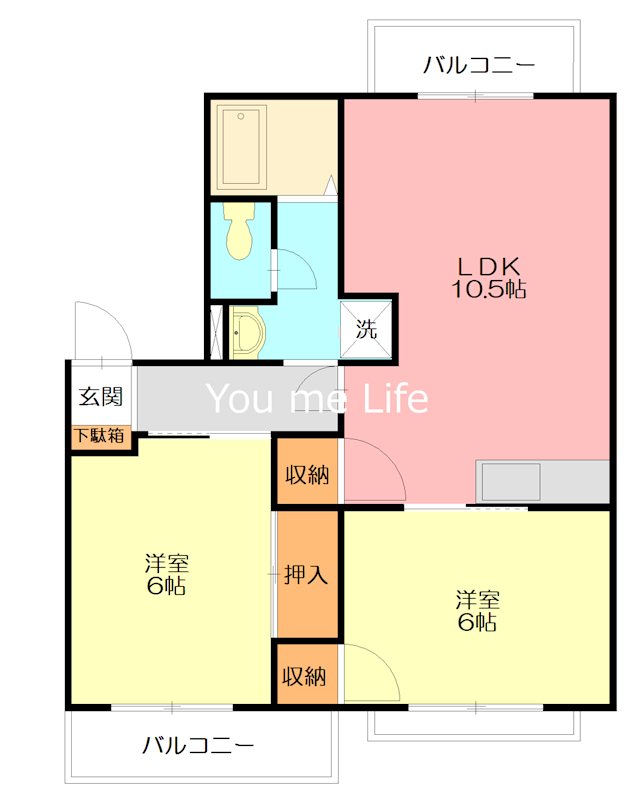 ボンエルフミマツ（ぼんえるふみまつ） 103号室 間取り