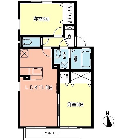 Vent VertE 202号室 間取り
