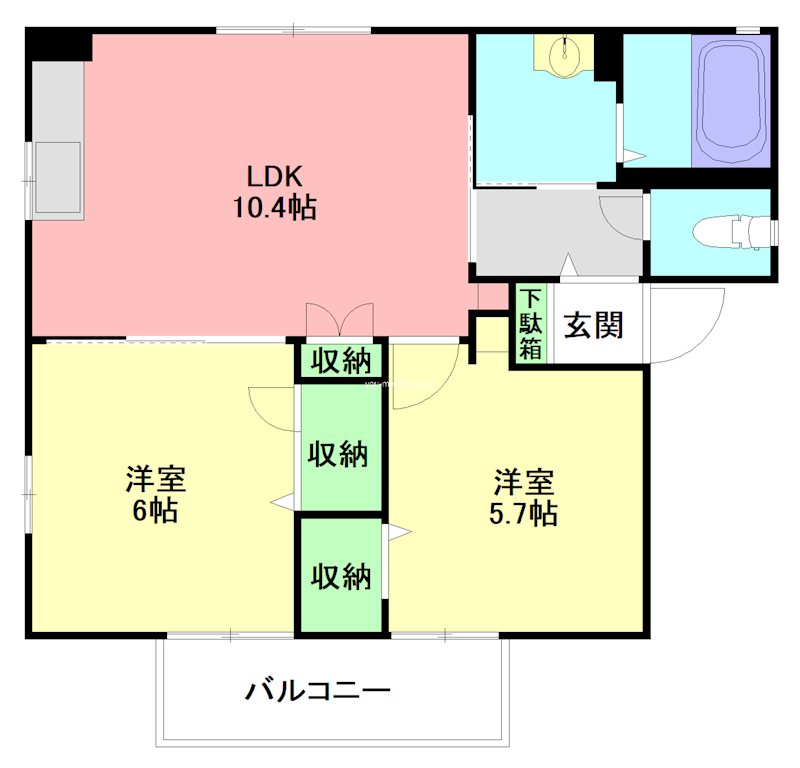 サニーフラットⅡ 201号室 間取り