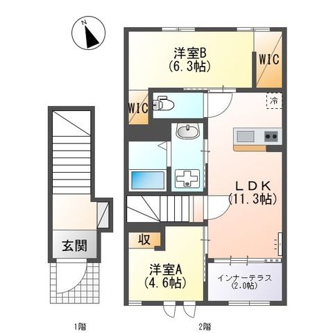 ラ・スール 202号室 間取り