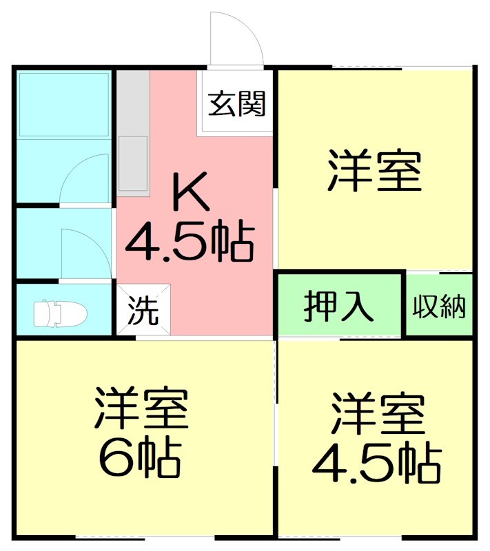 京和ハイツ 102号室 間取り