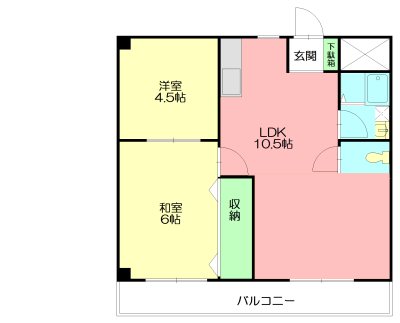 築山コーポ 302号室 間取り