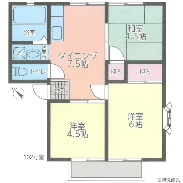 マイコート萩原 102号室 間取り
