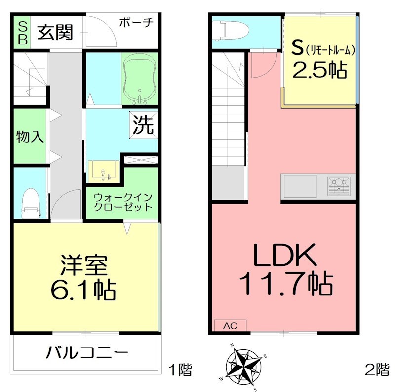 メゾンシュマン鵠沼 102号室 間取り