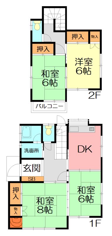 稲荷森貸家 間取り