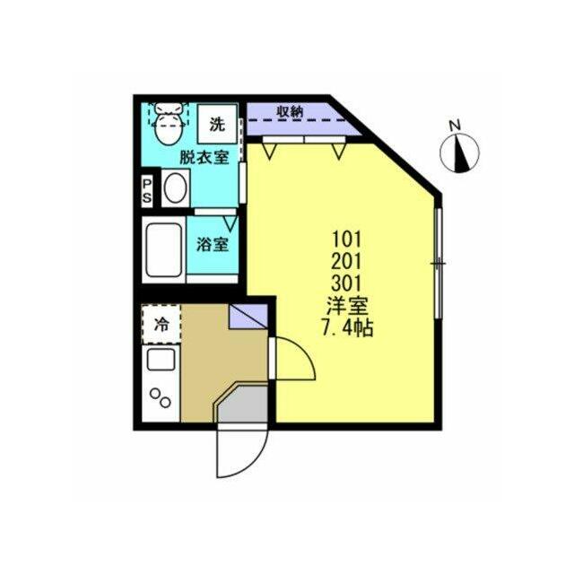 ベイルーム本厚木グラン 301号室 間取り