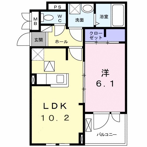 パルテール・キャトル 105号室 間取り