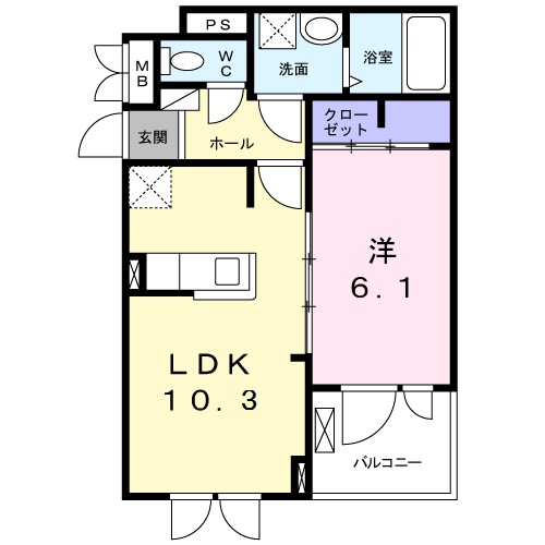 ル・ソレイユ 303号室 間取り