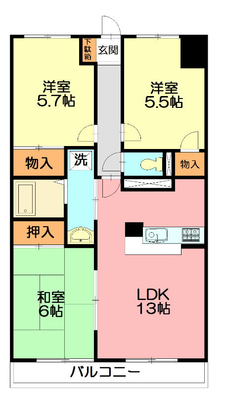 フローレンスユー 105号室 間取り