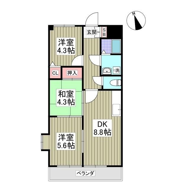 プリンスⅡビル 203号室 間取り