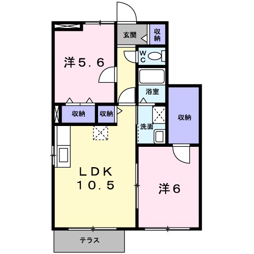 グランドシャリオⅠ 102号室 間取り