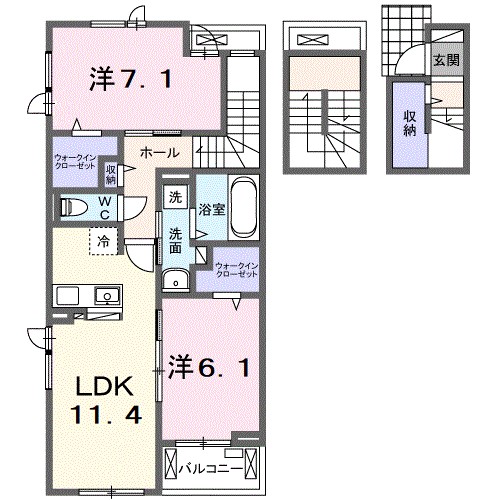 ルミナス 303号室 間取り