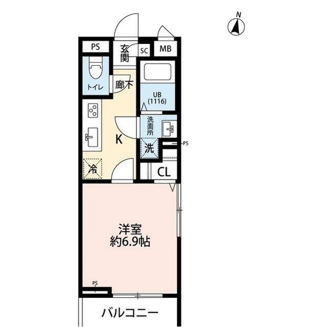 リコルテ湘南Ⅱ 208号室 間取り