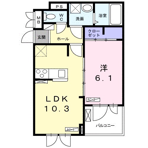 アベニール 304号室 間取り