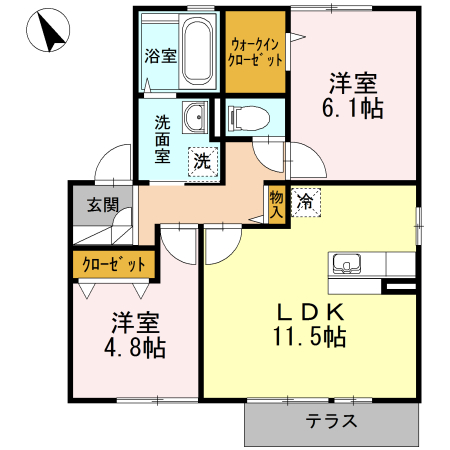 シティパル 201号室 間取り