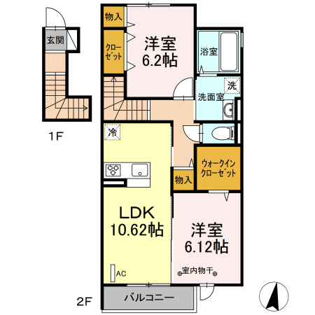 Green　Hills　湘南　B棟 201号室 間取り