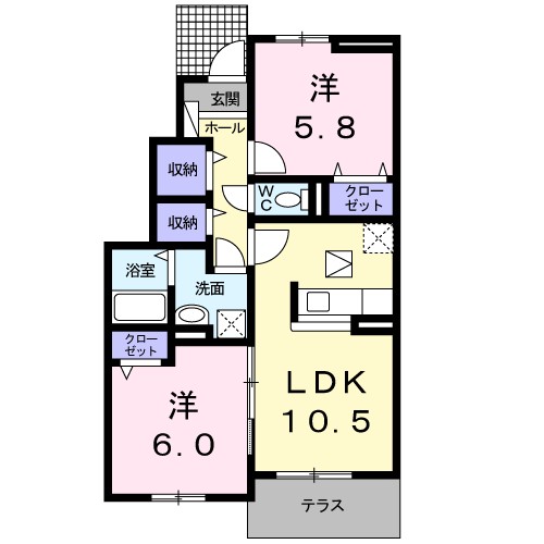ベルフォーレ 102号室 間取り