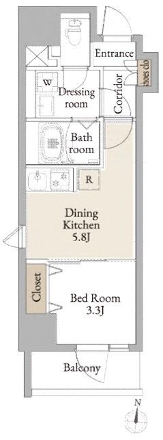 ＬｉｖｅＣａｓａ平塚 601号室 間取り