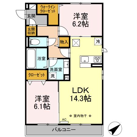 Ｃｒｅｓｔ西鎌倉 101号室 間取り