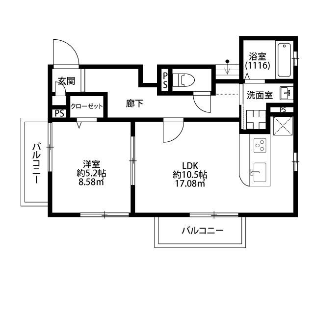 アムール　パスティック 102号室 間取り