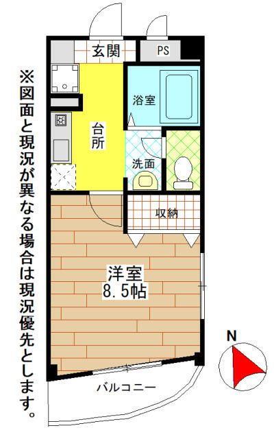 グランドワン 308号室 間取り