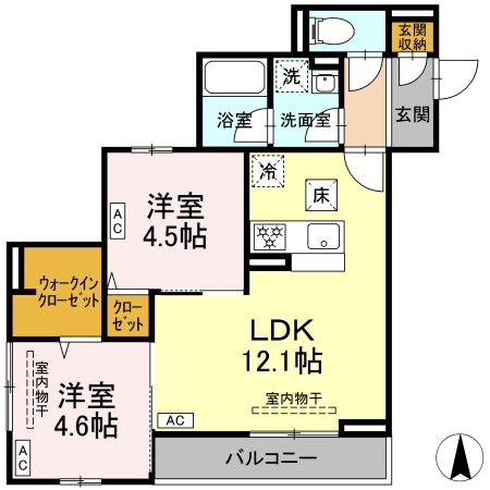 Charm高倉 102号室 間取り