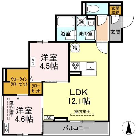 Charm高倉 202号室 間取り
