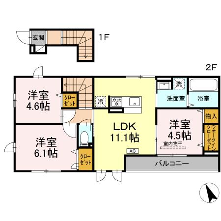 シャルマンいずみ 201号室 間取り